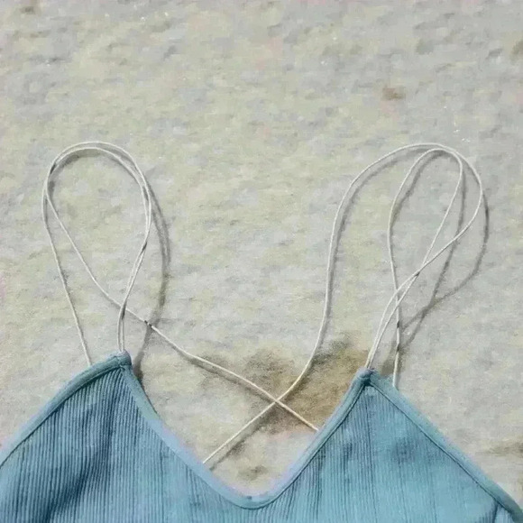 FULL TILT Ribbed Cropped Super Stretchy Elastic Strap Beachy Tank Top Women S - Picture 2 of 8